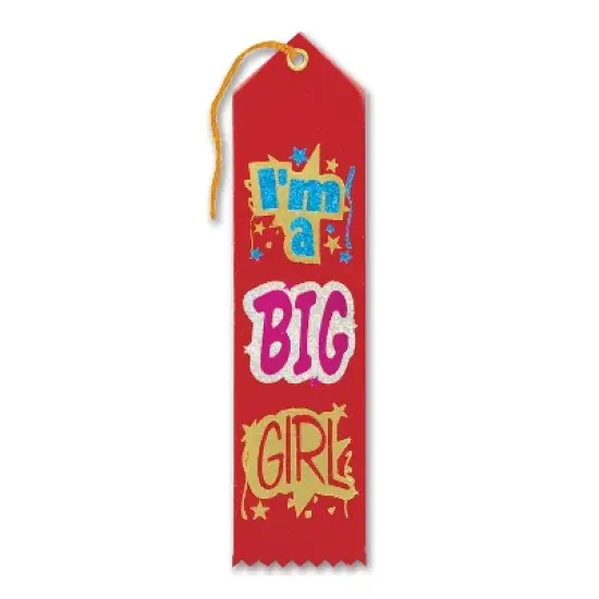 Beistle I'm A Big Girl Award Ribbon, 2" x 8", (6/Pkg) Multicolored image {1}