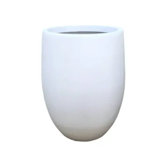 Rosemead Home & Garden, Inc. 17" Wide Modern Concrete Indoor Outdoor Planter Pot Pure White image {1}