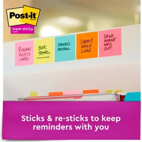 Post-it Super Sticky Pop-Up Notes, 3 x 3 Inches, Supernova Neons, 10 Pads with 90 Sheets image {1}