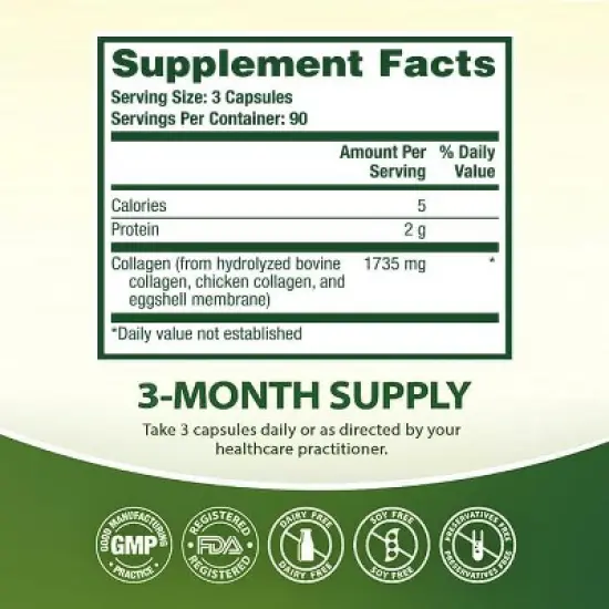 HealthA2Z&reg; - Multi Collagen Pills Types I II III V X - 270 Capsules image {1}