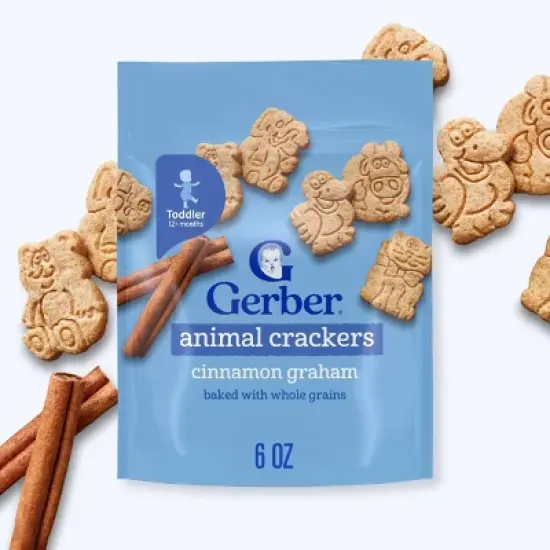 Gerber Baby Food Cinnamon Graham Animal Crackers Baby Snack - 6oz image {1}