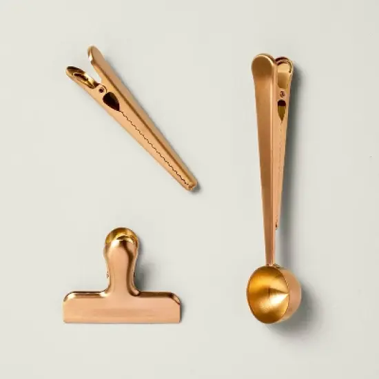 3pc Stainless Steel Coffee Scoop and Clips Copper Finish - Hearth & Hand&trade; with Magnolia image {3}