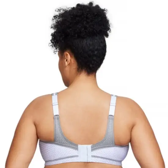 Glamorise Womens No-Bounce Camisole Elite Sports Wirefree Bra 1067 White/Gray image {1}