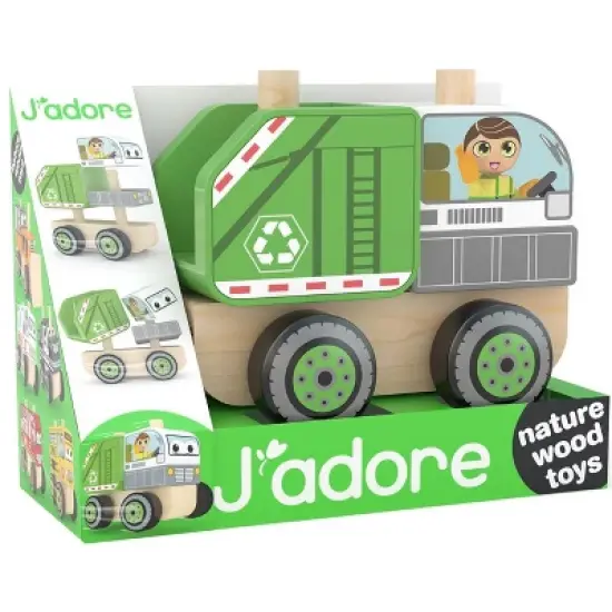 J&rsquo;adore Garbage Truck Wooden Stacking Toy image {2}