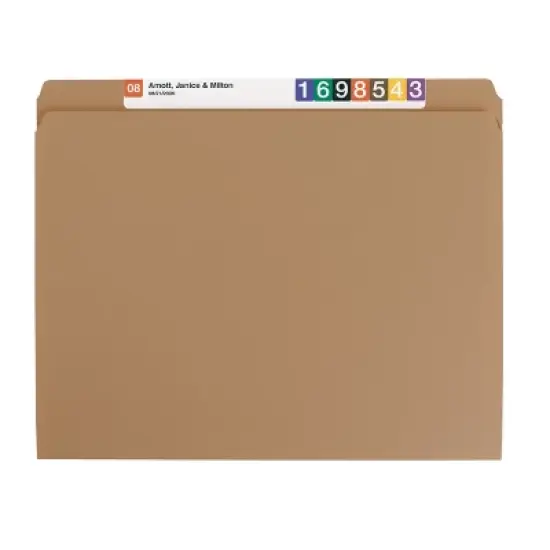 Smead File Folder, Reinforced Straight-Cut Tab, Letter Size, Kraft, 100 Per Box (10710) image {2}