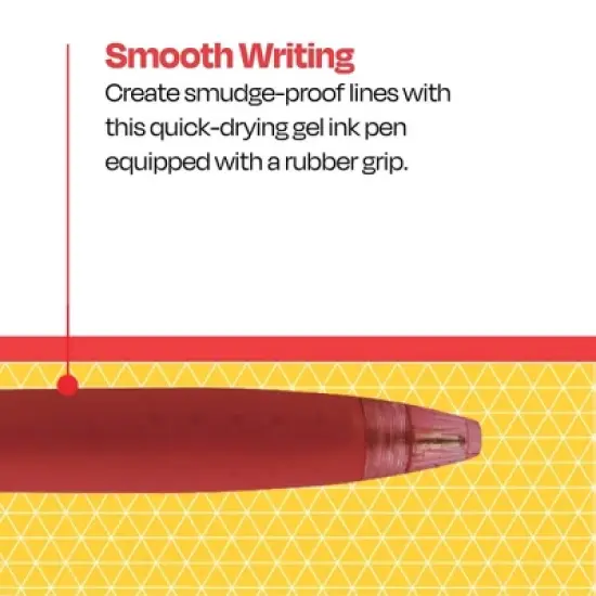 School Smart Retractable Hybrid Gel and Ink Pens, Red, Pack of 12 image {3}