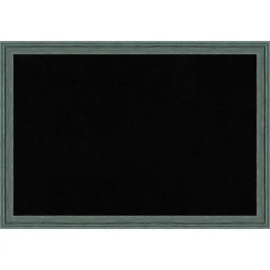 39"x27" Upcycled Wood Frame Black Cork Board Teal/Gray - Amanti Art image {10}
