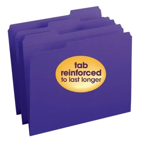 Smead File Folder, Reinforced 1/3-Cut Tab, Letter Size, 100 per Box image {12}