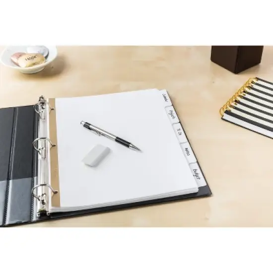 Avery Write & Erase Big Tab Paper Dividers for 3 Ring Binder, White, 5 Tab Set, 10 Packs, 10 Sets Total (23075) image {6}