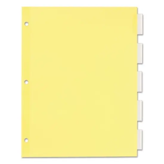 Office Essentials Plastic Insertable Dividers 5-Tab Letter 11466 image {1}