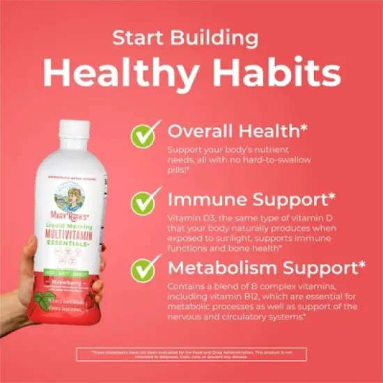MaryRuth's Morning Multivitamin Liquid, Strawberry, 32 oz image {4}
