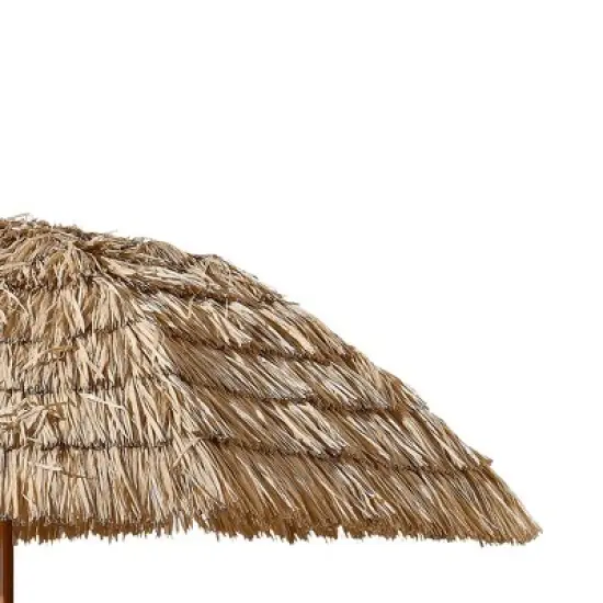 Gulches 8' Thatch Patio Umbrella Tropical Palapa Raffia Hut Hawaiian Hula Beach Umbrella,Straw umbrella image {10}