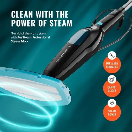 PurSteam Professional Steam Mop | Multi-Surface Cleaner for Hardwood, Tile, Laminate & Carpet | Fast Heating, Lightweight & Chemical-Free Cleaning image {2}