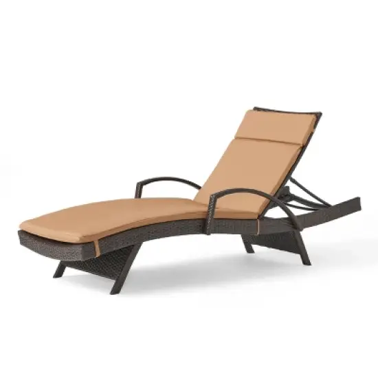 Christopher&nbsp;Knight&nbsp;Home&nbsp;Jessica&nbsp;Outdoor&nbsp;Rattan&nbsp;and&nbsp;Iron&nbsp;Adjustable&nbsp;Chaise&nbsp;Lounge&nbsp;with&nbsp;Cushion image {1}