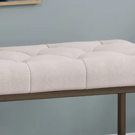 Galileo Modern Bench Beige - Christopher Knight Home image {2}