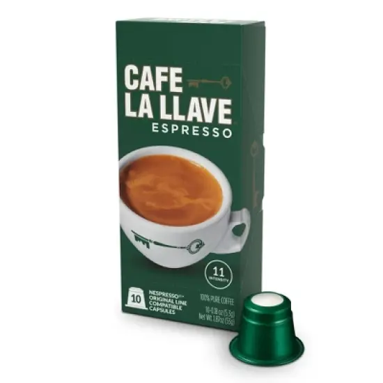 Cafe La Llave Espresso Dark Roast Nespresso Original Line Coffee Pods - 10ct image {2}