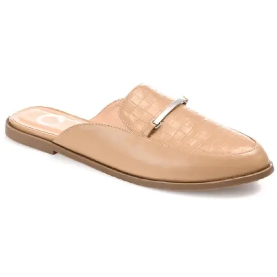 Journee Collection Womens Rubee Slip On Round Toe Mules Flats image {13}