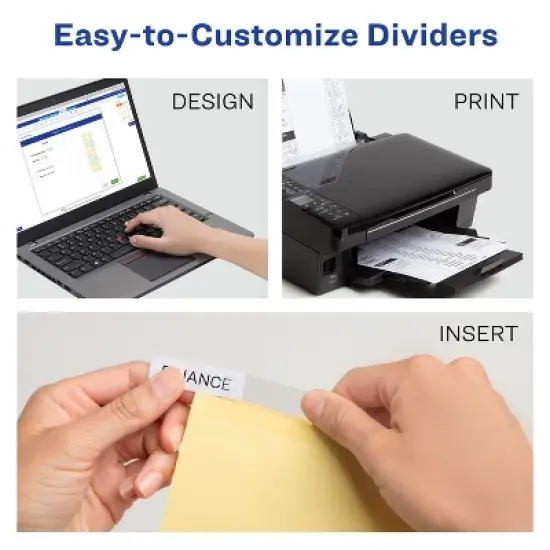 Avery 8 Tab Binder Dividers, Insertable Clear Big Tabs, 1 Set Pack, 8 Packs, 8 Sets Total (11112) image {1}