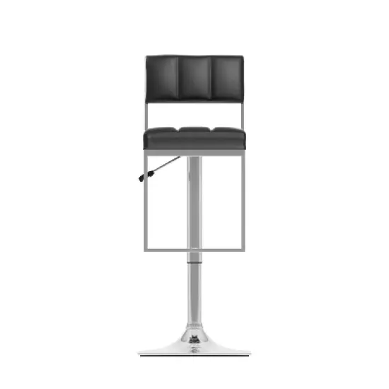 Set of 2 Adjustable Square Tufted Leatherette Barstool - Corliving image {2}