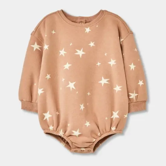 Grayson Collective Baby Star Bubble Romper - Brown image {4}