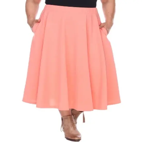 Women's Plus Size Tasmin Flare Midi Skirts - White Mark image {9}