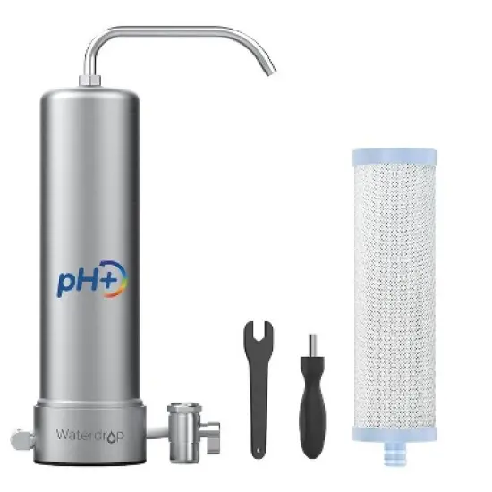Waterdrop Alkaline Countertop Water Filter with 1 Extra Replacement Filter Stainless Steel image {9}