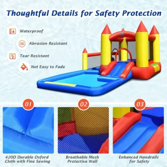 Costway Inflatable Water Slide Castle Kids Bounce House Indoor & Outdoor without Blower image {6}
