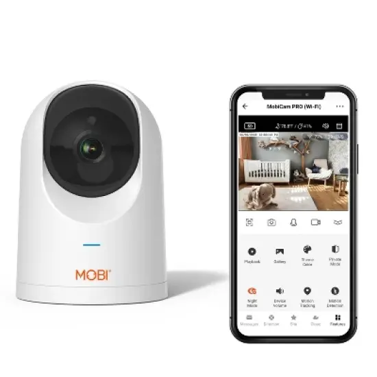 MOBI MobiCam PRO Smart Wi-Fi Pan & Tilt Camera with HD Video, Motion Tracking & 2-Way Audio image {1}