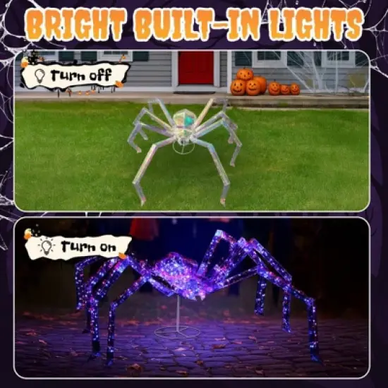 Karl Home 3ft  Halloween Lighted Spider with 340 Lights Outdoor Decoration image {5}