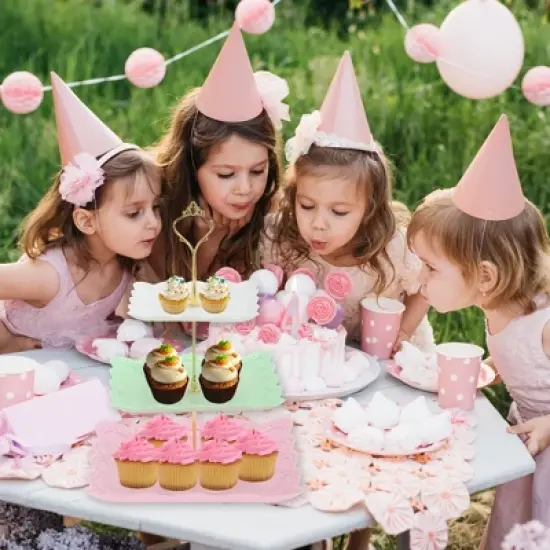 Unique Bargains 3 Tier Dessert Cupcake Stand Holder Square Tiered Serving Tray for Donuts Fruits White Pink Green Gold Tone image {5}