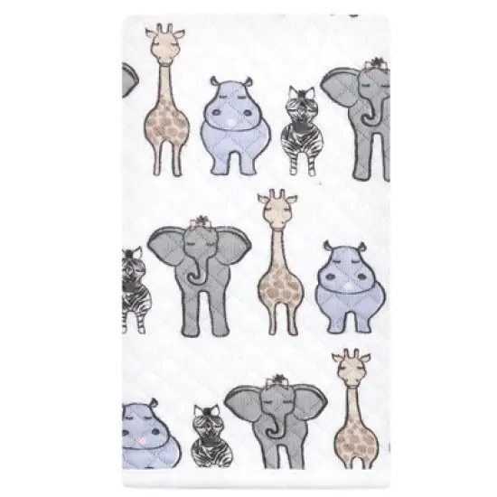 Hudson Baby Infant Girl Quilted Burp Cloths, Pink Safari, One Size image {1}