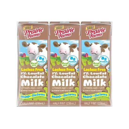 Prairie Farms 1% Chocolate Lactose Free Milk - 3pk/8 fl oz image {11}