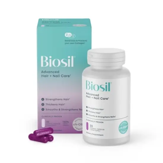 Biosil Advanced Hair + Nail Care - Grow, Strengthen & Thicken Hair and Nails - with Patented ch-OSA & Biotin image {8}