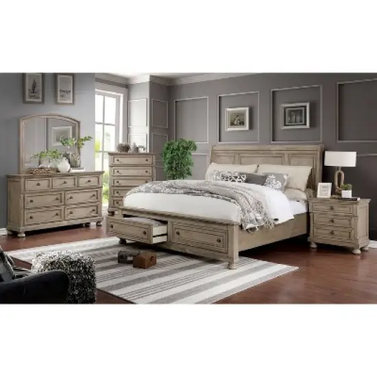 2pc Queen Earl Bedroom Set with Nightstand Gray - HOMES: Inside + Out image {3}