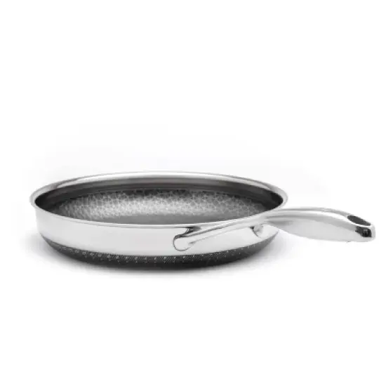 Livwell Brands Diamond Clad 12' Hybrid Nonstick Stainless Steel Fry Pan: Tri Ply, Stay-Cool Handle, Dishwasher & Oven Safe image {2}