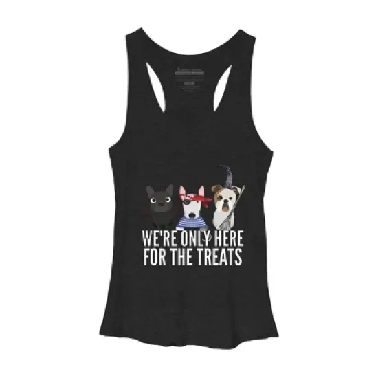 Women's Design By Humans Dog Halloween - We're Only Here For The Treats By PedigreePrints Racerback Tank Top image {10}