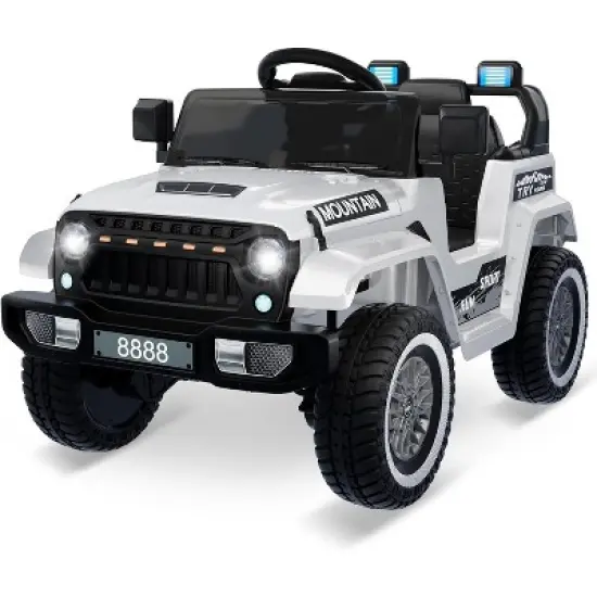12V Kids Ride-On Truck Car, Battery-Powered Electric Vehicle with Remote Control, 3 Speeds, LED Lights, Music, MP3, USB, Bluetooth, Ages 3-6 image {12}