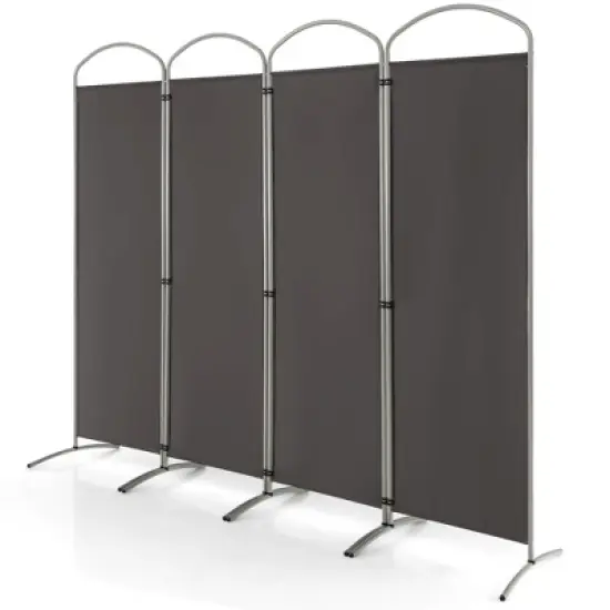 Costway 4 Panels Folding Room Divider 6 Ft Tall Fabric Privacy Screen Black/Brown/Grey/White image {12}