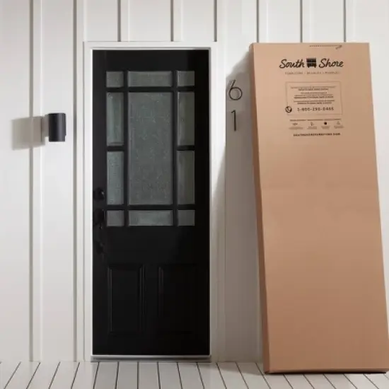 South Shore Full/Queen Platform Bed Nordik Oak: Laminated Particle Board with Built-In Storage Drawer image {11}