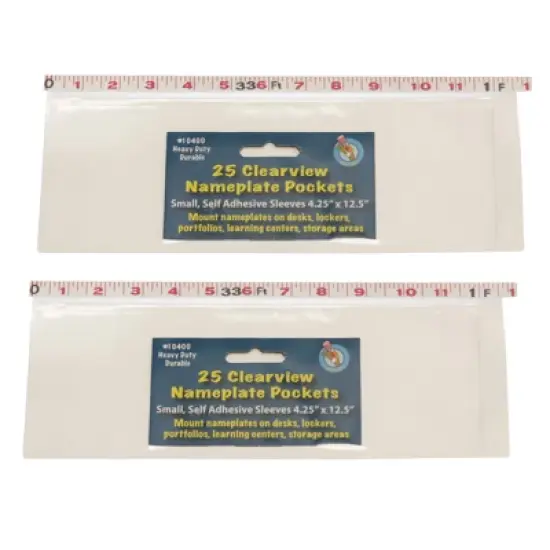 Ashley Productions Clear View Self-Adhesive Name Plate Pockets image {2}