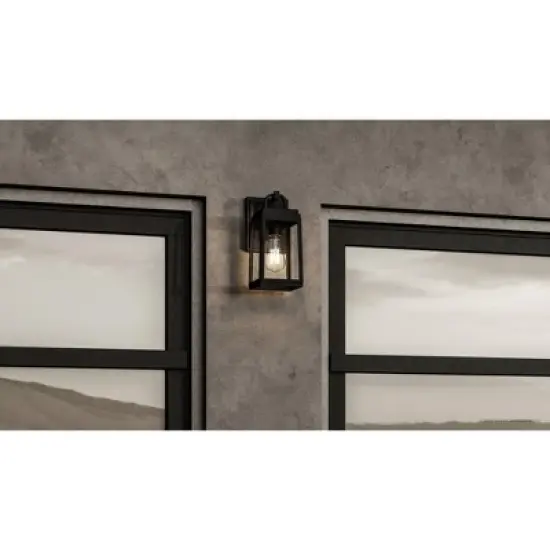 Urban Ambiance Luxury Farmhouse Outdoor Wall Sconce 11.875''H x 5.5''W,  Midnight Black Finish,  Macon Collection, UHP1385 image {2}