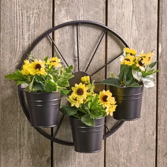 The Lakeside Collection Wagon Wheel Fence or Planter - Planter image {3}