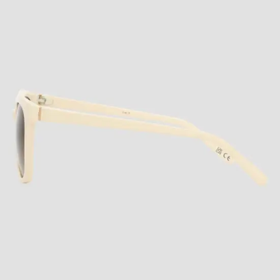 Women's Shiny Plastic Square Sunglasses with Gradient Lenses - Universal Thread&trade; Ivory: Scratch-Resistant, UV Protection image {3}