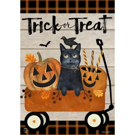 Briarwood Lane Halloween Garden Flag 12x18 For Outdoor Trick Or Treat Wagon For Halloween Garden Flag Flags For Outside image {4}