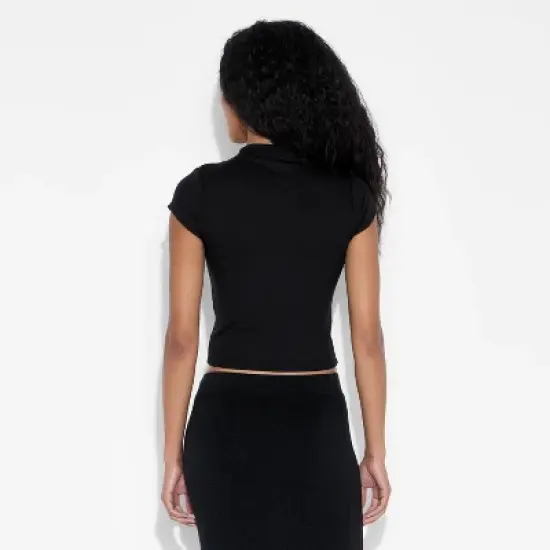 Women's Slim Fit Short Sleeve Mock Turtleneck T-Shirt - Wild Fable&trade; image {2}