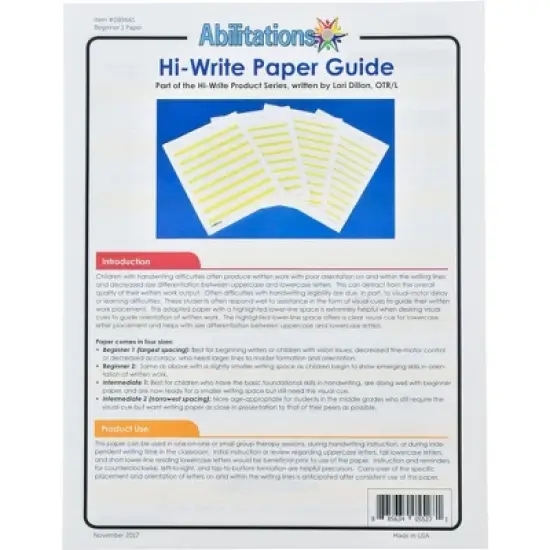 Abilitations Hi-Write Beginner Paper, Level 1, Pack of 100 Sheets image {1}