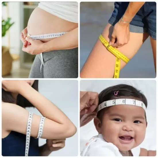 Unique Bargains Automatic Retractable Fitness Tailor Tape Double Scale Rulers and Measuring Tools 150cm/60 Inch 3 Pcs image {3}