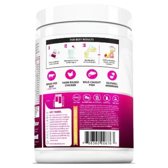 Multi Collagen Burn Powder, Hydrolyzed Collagen Peptides Powder with Types I II III V X for Weight Loss Support, Vitauthority, Unflavored image {3}