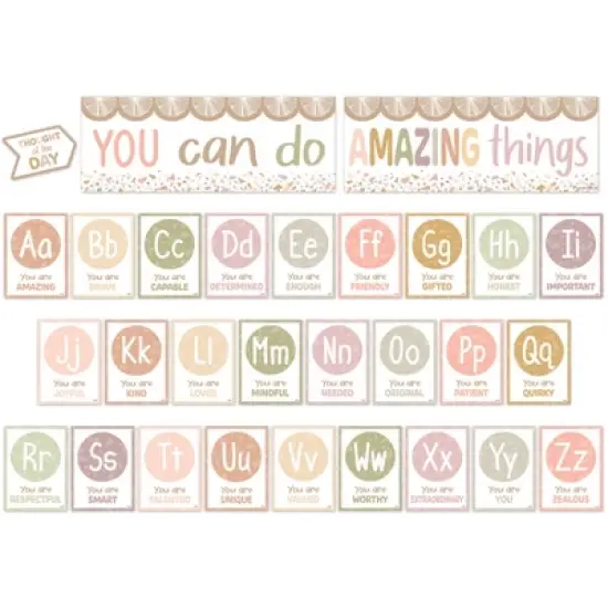 Teacher Created Resources&reg; Terrazzo Tones Alphabet Affirmations Bulletin Board Set, 29 Pieces image {2}