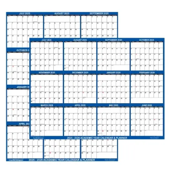 SwiftGlimpse 24"x36" 2025 Wall Calendar Navy Blue image {3}